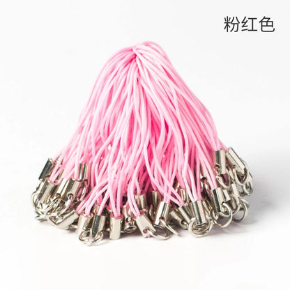 Polyester Iron Aluminum Phone Strap 58mm Colorful 100pcs 15