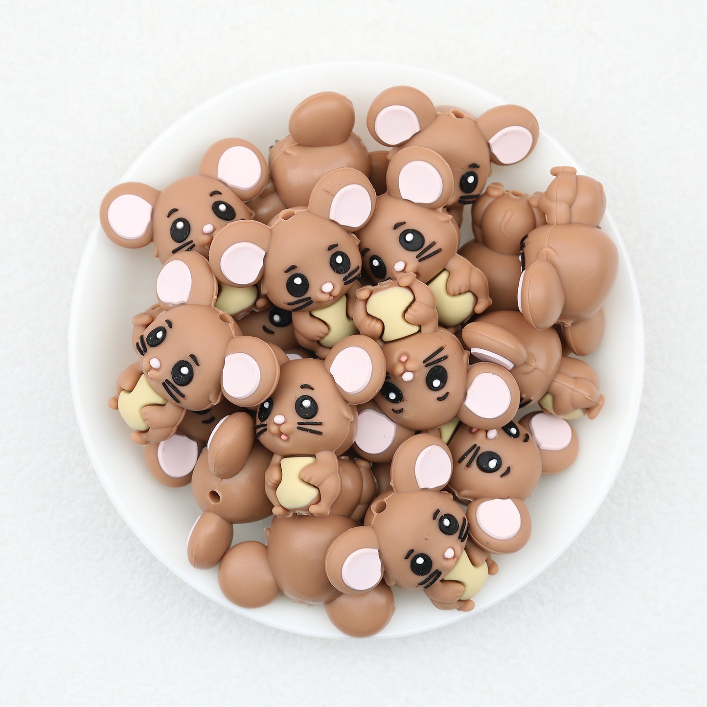Cute 3D Mouse Silicone Focal Beads 20 pcs 6