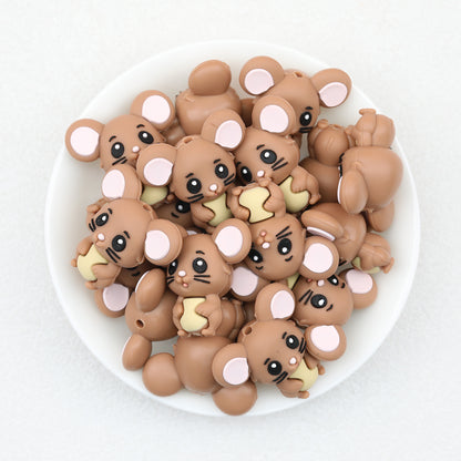 Cute 3D Mouse Silicone Focal Beads 20 pcs 6