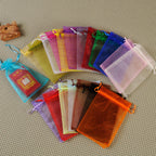 Organza Drawstring Bags Rectangular 30x40cm Solid Colors 100pcs 2