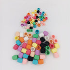 Silicone Hair Beads Pony Beads Dreadlock Colorful Mixed 50pcs