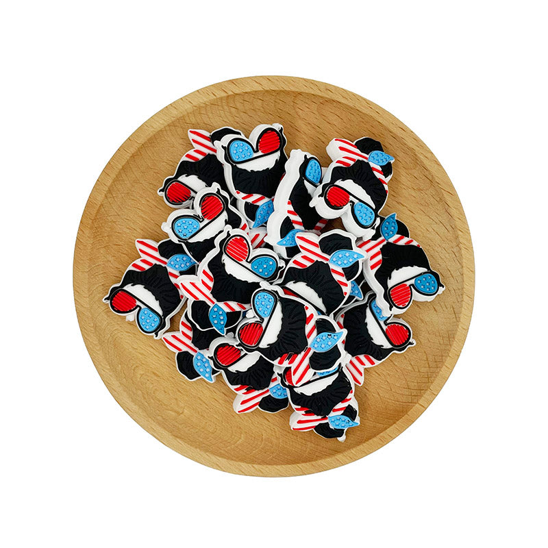 Silicone Focal Beads American Girls Star Spangled Sunglasses Headband 20pcs 2