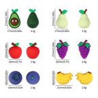 Silicone 3D Focal Beads Fruity Aroma Smiling Avocado Star Blueberry 20pcs 9