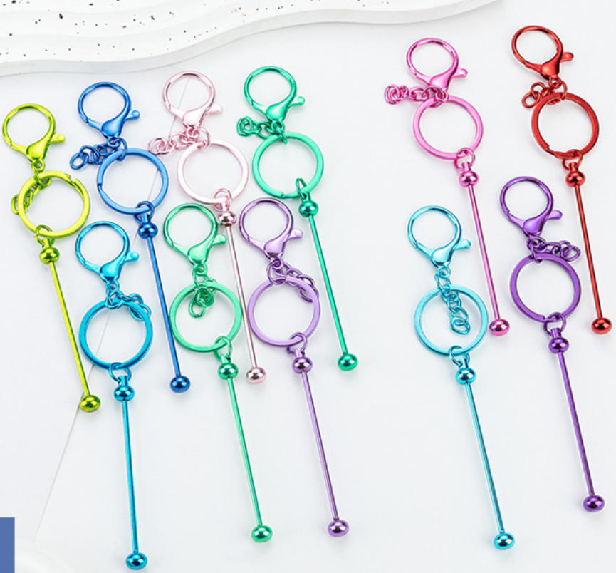 Beadable UV Plating DIY Metal Keychain