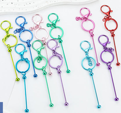 Beadable UV Plating DIY Metal Keychain