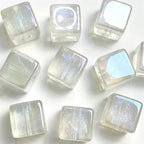 Colorful UV Finish Cube Acrylic Beads 14mm Pastel Glow 50pcs 5