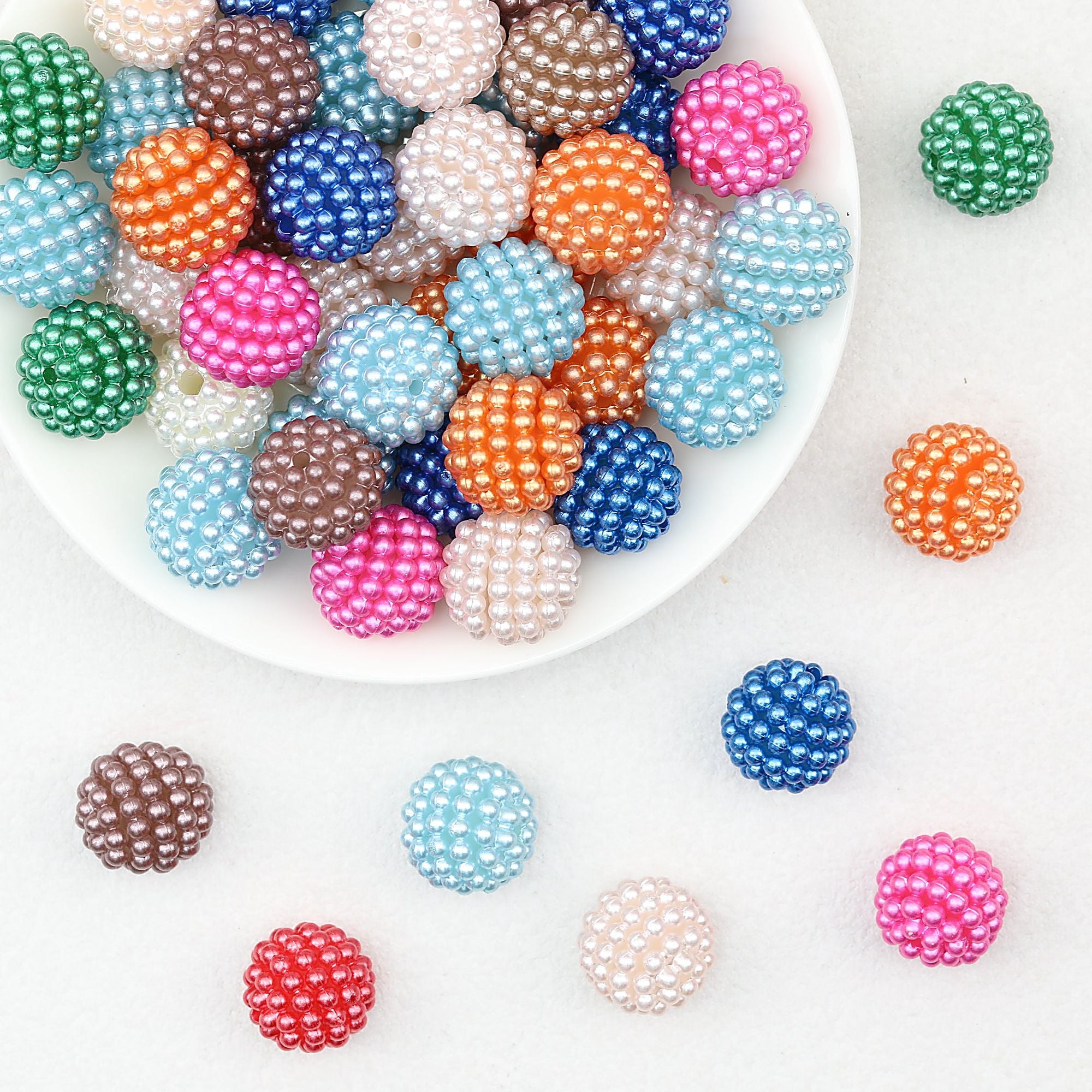 15mm Berry Style Round ABS Beads 500g Approx. 350pcs
