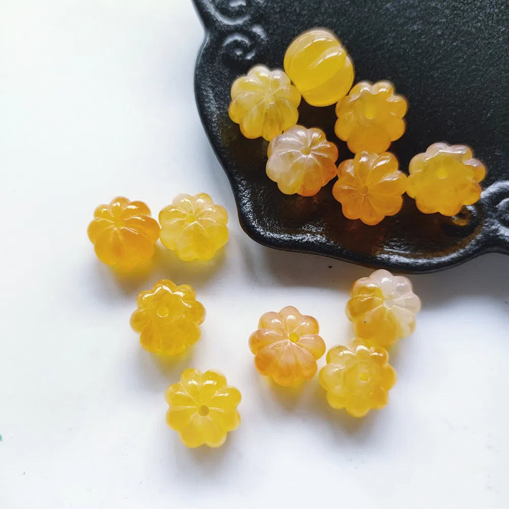 Vintage Pumpkin Shape Resin Beads 12mm Imitation Natural Stone 20pcs 3