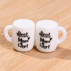 Silicone Focal Beads Printed Cup With Handle 20pcs 9
