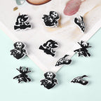 Silicone Focal Beads Hunting Season Black and White Wildlife Silhouettes 20pcs 9
