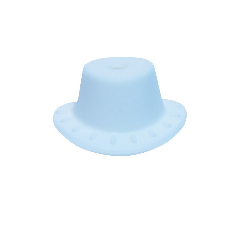 Silicone Focal Beads Cowboy Hat Embossed Brim Matte Colors 20pcs 15