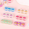 Jelly Color Monster Emoji Printed Acrylic Square Beads 14mm 10pcs