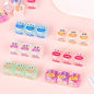 Jelly Color Monster Emoji Printed Acrylic Square Beads 14mm 10pcs
