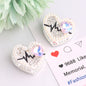 Fancy Heart Shape Crystal Rhinestone Alloy Beads 22mm 3pcs 7