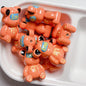 Hand Painted Bear Acrylic Beads 33x22mm Glossy Pastel 5pcs 10