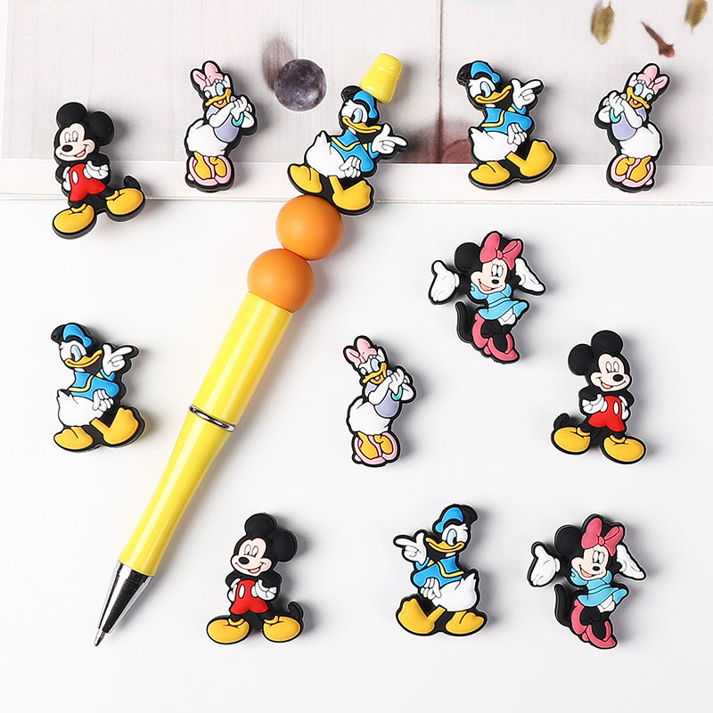 Silicone Focal Beads Disney Mickey Minnie Daisy Donald Duck Distinct Poses 20pcs 4