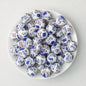 15mm Printed Silicone Beads with Nurse Ambulance and Floral Designs 50pcs 9