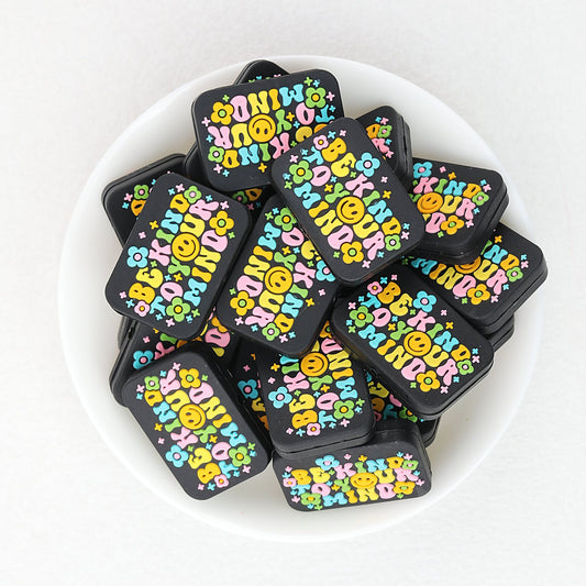 Be Kind To Your Mind Silicone Focal Beads Colorful 20 pcs