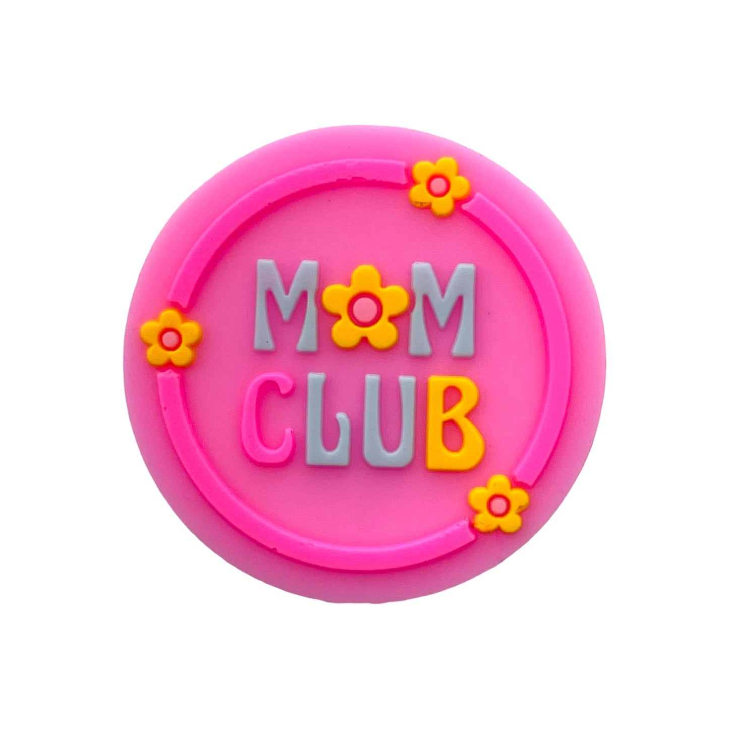 Silicone Focal Beads Mom Club Floral Circle Pastels 20pcs 5