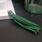 Silver PU Leather Tassel Keychain Metallic 9cm Length 15