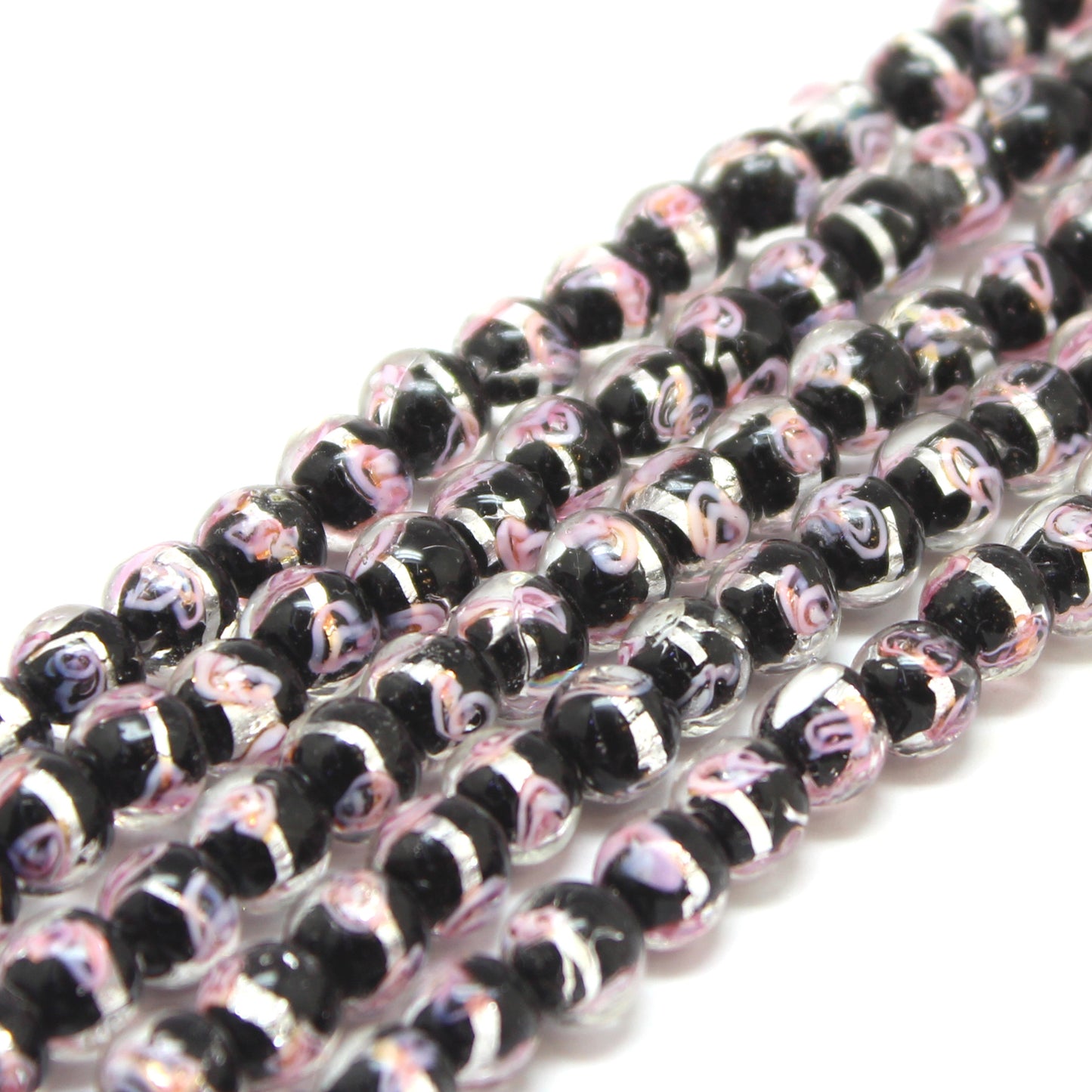 Japanese Spun Gold Rose Lampwork Glass Beads 10-14mm 20pcs 4