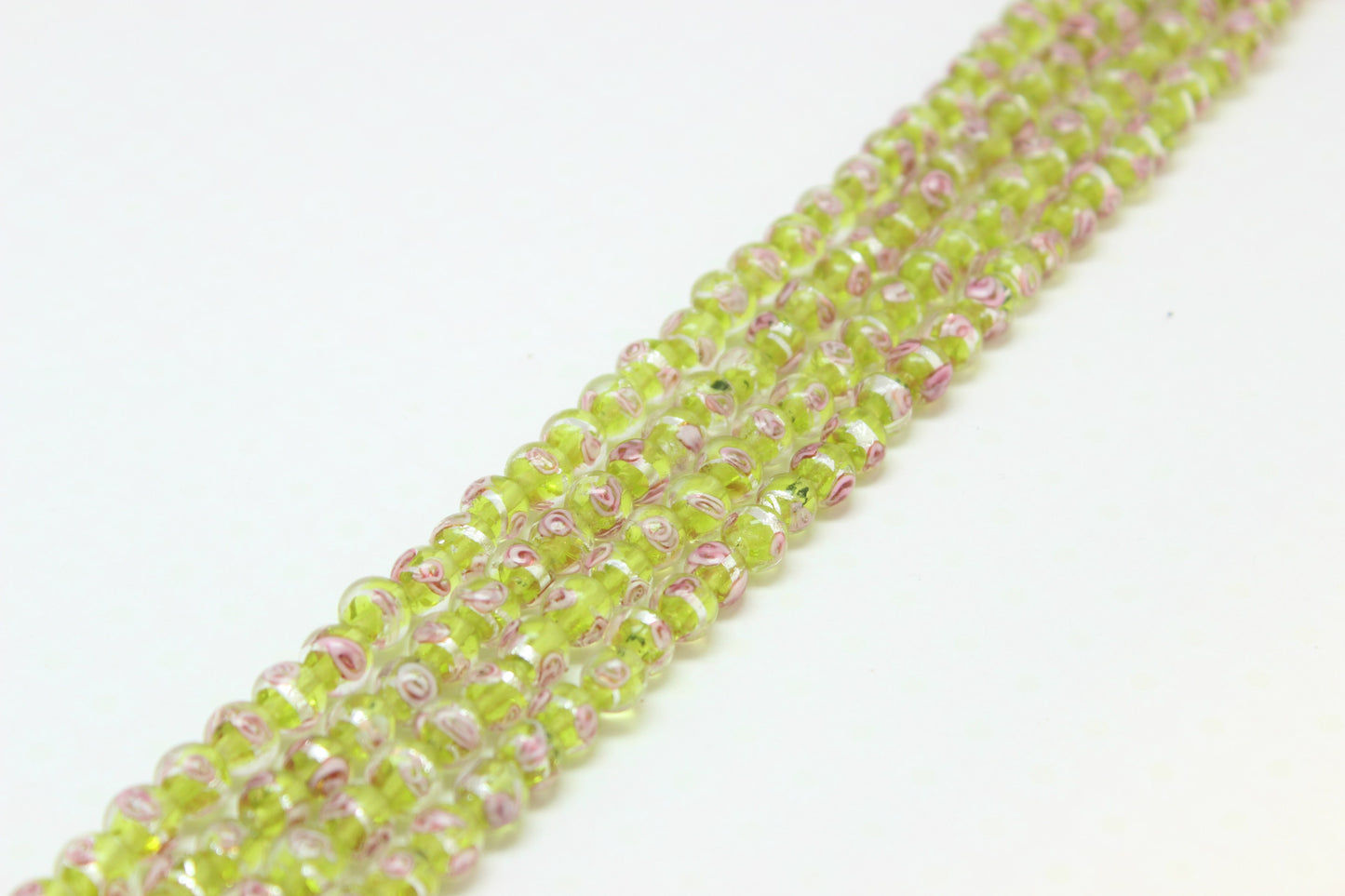 Japanese Spun Gold Rose Lampwork Glass Beads 10-14mm 20pcs 8
