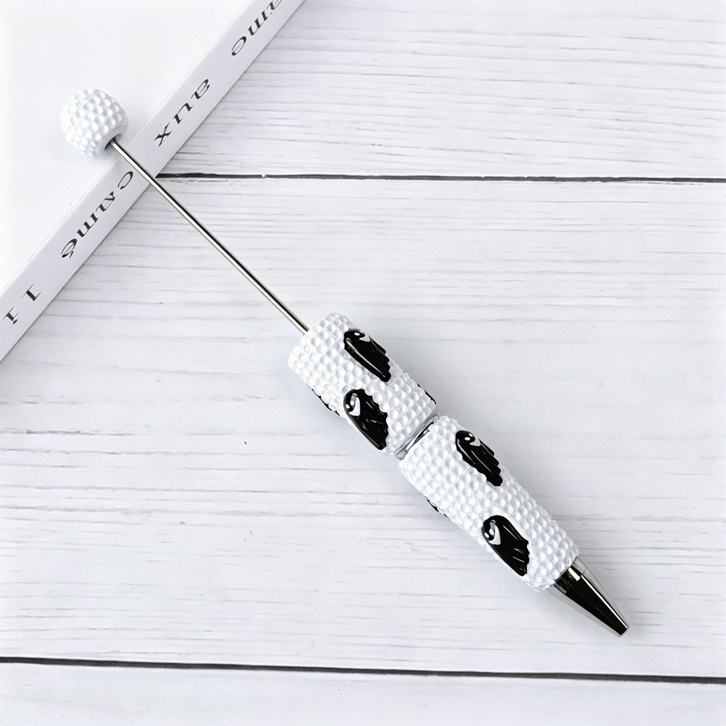 Beadable Halloween Pen with Pumpkin Ghost and Skull Designs 11
