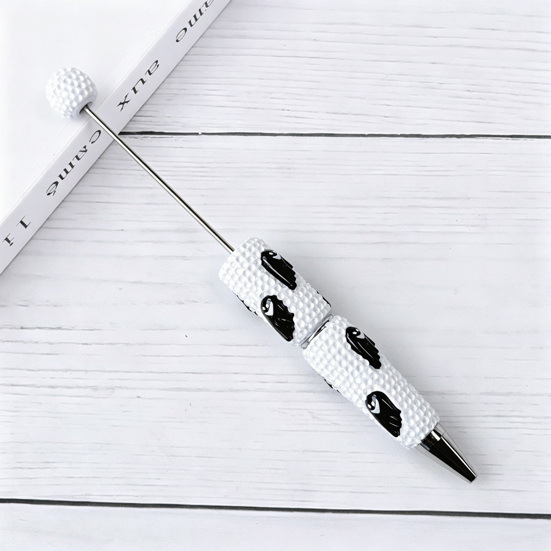 Beadable Halloween Pen with Pumpkin Ghost and Skull Designs 11