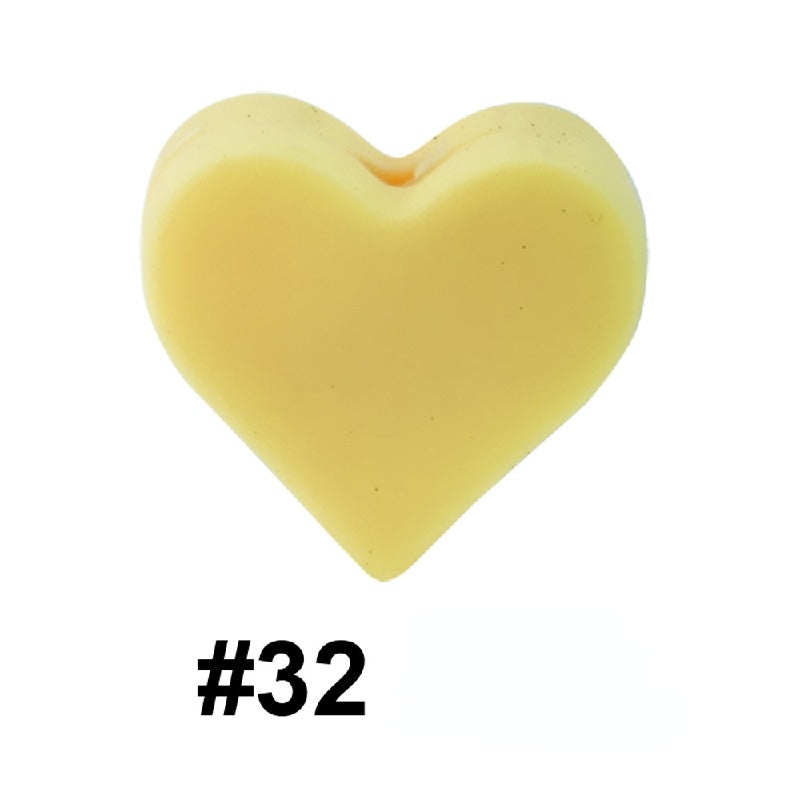 Colorful Pastel Mix Heart 14mm Silicone Beads Solid Color Matte Finish 50pcs 17