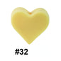 Colorful Pastel Mix Heart 14mm Silicone Beads Solid Color Matte Finish 50pcs 17
