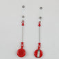 Beadable Badge Reels Retractable ID Keychain Clip - Red