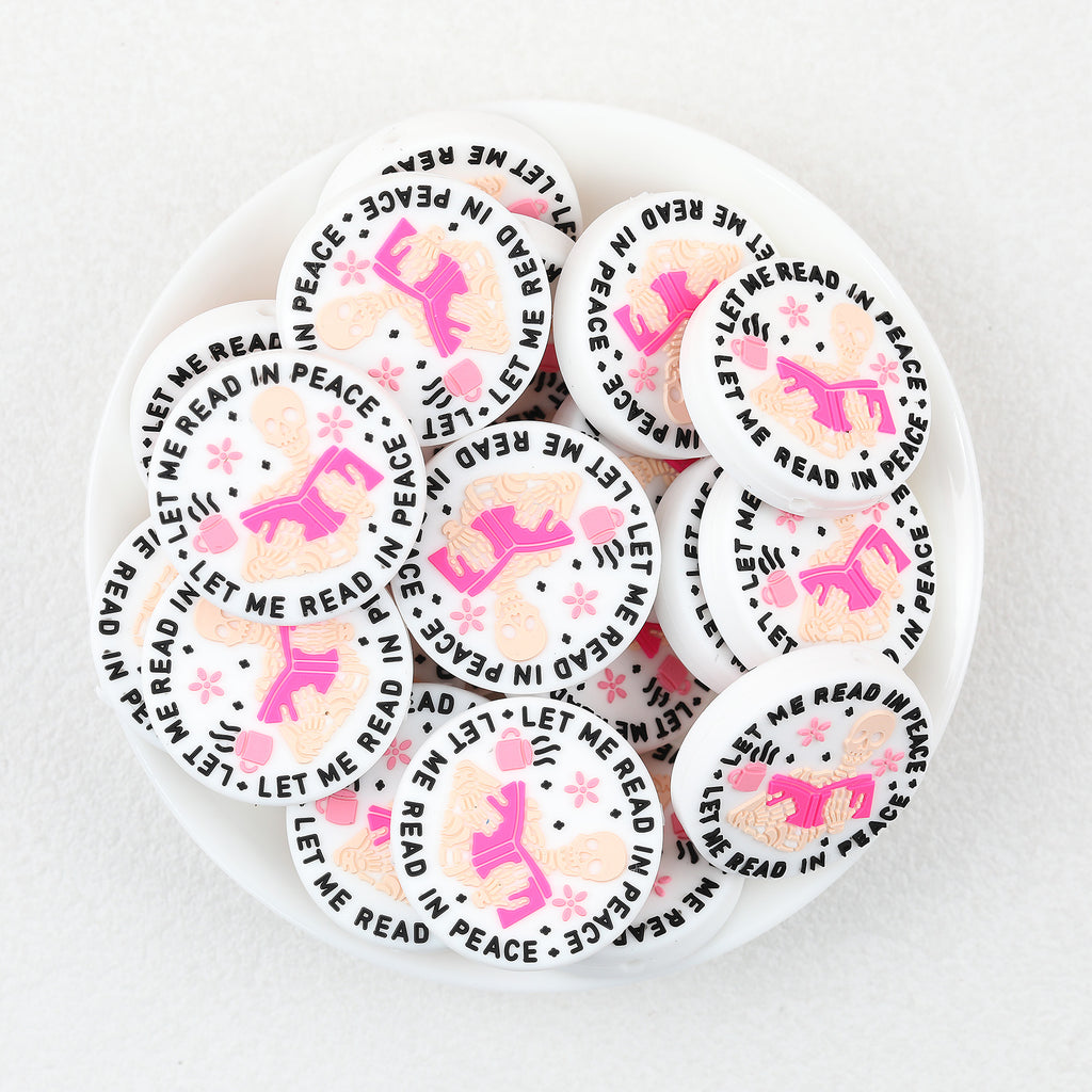 Let Me Read In Peace Silicone Focal Beads 20Pcs  2