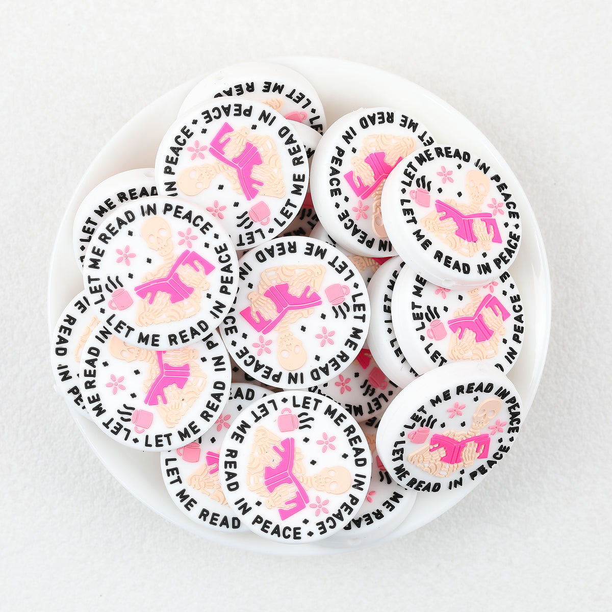 Let Me Read In Peace Silicone Focal Beads 20Pcs  2