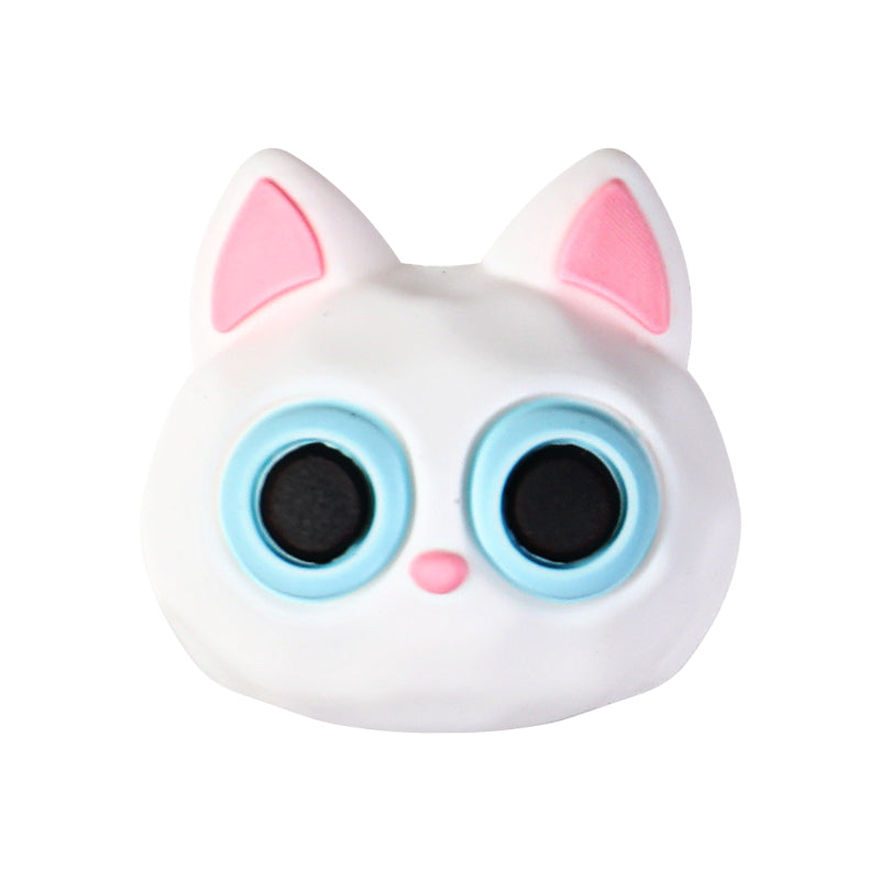  3D Large Eye Cat Heads Silicone Focal Beads 20Pcs 10