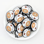 Silicone Heart Coffee Cup Focal Beads 20pcs 2