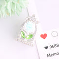 24mm Rose Frame Rhinestone Beads Alloy Decorative 3pcs 6