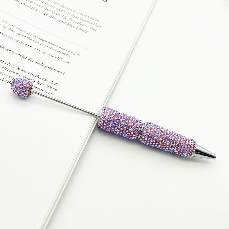 DIY Electroplated Colorful Rhinestones Beadable Pen 7