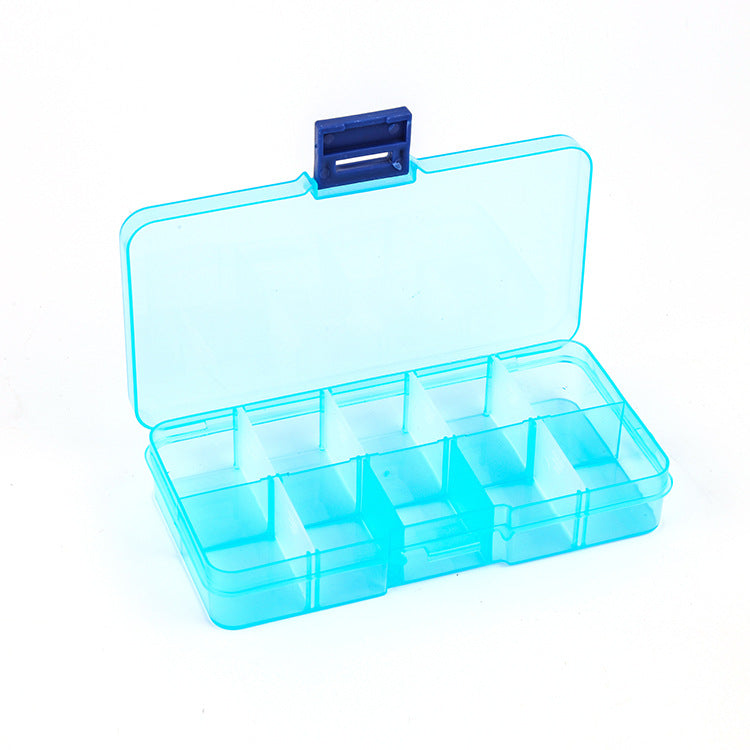 Plastic Organizer Boxes 12.8x6.5x2.1cm 10 Compartments Pastel Colors 4pcs 6