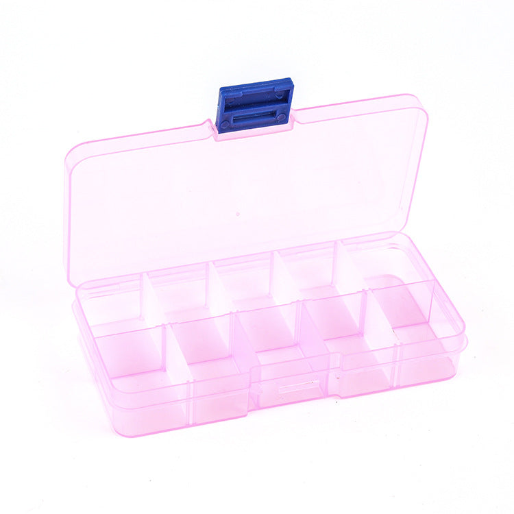 Plastic Organizer Boxes 12.8x6.5x2.1cm 10 Compartments Pastel Colors 4pcs 8