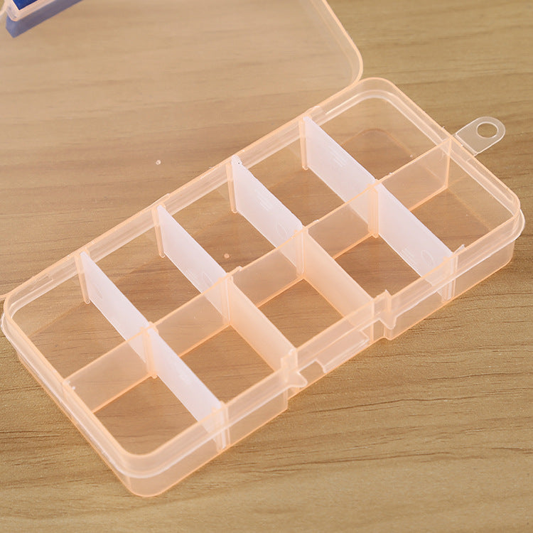 Plastic Organizer Boxes 12.8x6.5x2.1cm 10 Compartments Pastel Colors 4pcs 4