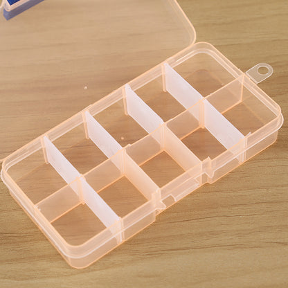 Plastic Organizer Boxes 12.8x6.5x2.1cm 10 Compartments Pastel Colors 4pcs 4