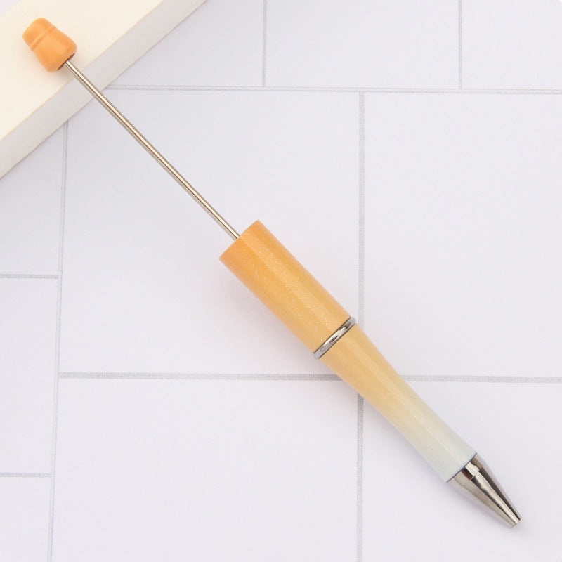 Beadable Plastic Pens Wholesale, Pearlescent Gradient Three-Color Transitions Ballpoint Ink, 11.5mm x 145mm