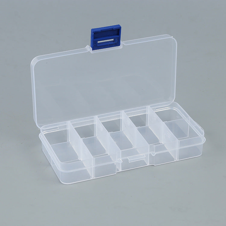 Plastic Organizer Boxes 12.8x6.5x2.1cm 10 Compartments Pastel Colors 4pcs 10