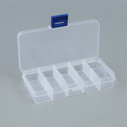Plastic Organizer Boxes 12.8x6.5x2.1cm 10 Compartments Pastel Colors 4pcs 10