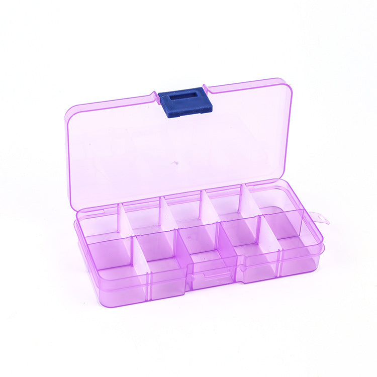 Plastic Organizer Boxes 12.8x6.5x2.1cm 10 Compartments Pastel Colors 4pcs 7