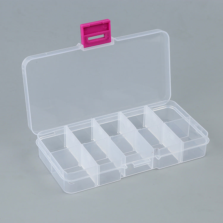 Plastic Organizer Boxes 12.8x6.5x2.1cm 10 Compartments Pastel Colors 4pcs 11