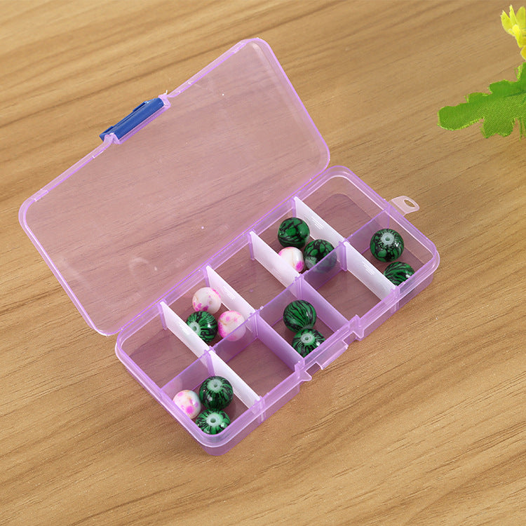 Plastic Organizer Boxes 12.8x6.5x2.1cm 10 Compartments Pastel Colors 4pcs 3