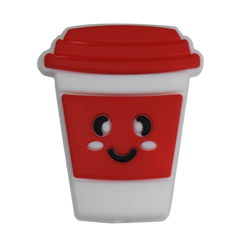 Silicone Focal Beads Smile Cup Smiling Face Coffee Cup 10pcs 8