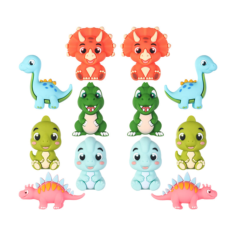 Silicone 3D Focal Beads Dinosaur Collection Sculpted Limbs 20pcs