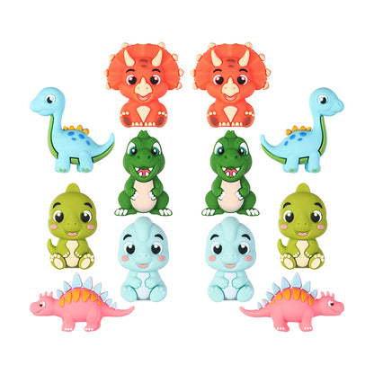 Silicone 3D Focal Beads Dinosaur Collection Sculpted Limbs 20pcs